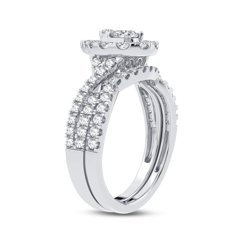 Main Image 2 of Now + Forever Multi-Diamond Center Pear Bridal Set 7/8 ct tw Round-cut 10K White Gold