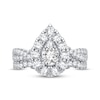 Thumbnail Image 3 of Now + Forever Multi-Diamond Center Pear Bridal Set 7/8 ct tw Round-cut 10K White Gold