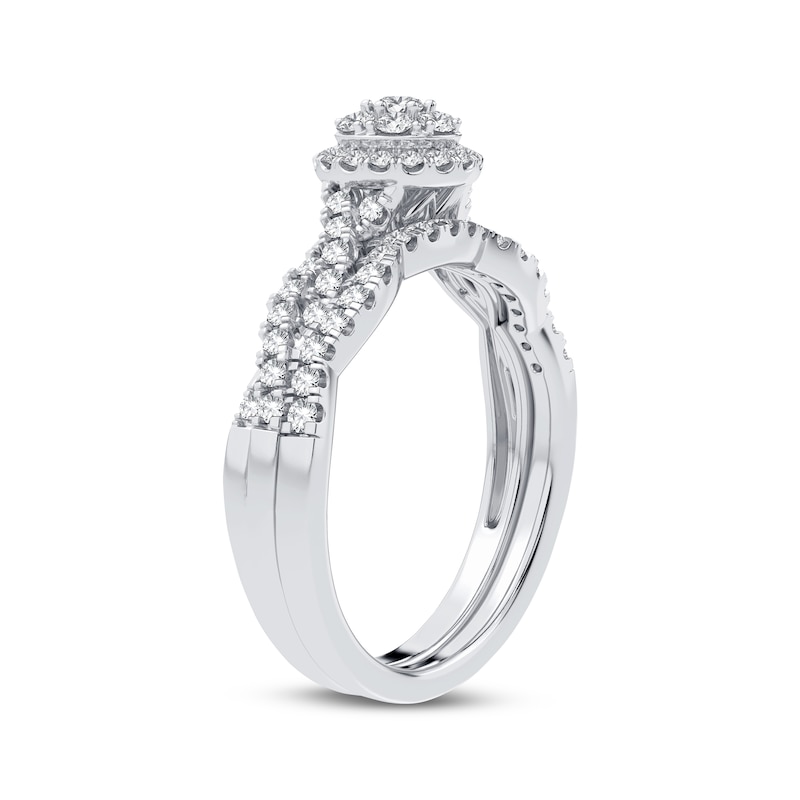 Diamond Bridal Set 1/2 ct tw Round-cut 10K White Gold