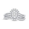 Thumbnail Image 3 of Now + Forever Multi-Diamond Center Oval Bridal Set 3/8 ct tw Round-cut 10K White Gold
