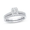 Thumbnail Image 0 of Diamond Bridal Set 1/2 ct tw Emerald & Round-cut 10K White Gold
