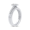 Thumbnail Image 1 of Diamond Bridal Set 1/2 ct tw Emerald & Round-cut 10K White Gold