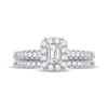 Thumbnail Image 2 of Diamond Bridal Set 1/2 ct tw Emerald & Round-cut 10K White Gold