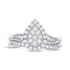 Thumbnail Image 2 of Multi-Diamond Center Pear Bridal Set 3/8 ct tw Round-cut 10K White Gold
