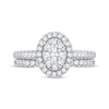 Thumbnail Image 3 of Now + Forever Multi-Diamond Center Oval Frame Bridal Set 3/8 ct tw 10K White Gold