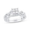 Thumbnail Image 1 of Now + Forever Multi-Diamond Center Bridal Set 1/2 ct tw Princess & Round-cut 10K White Gold