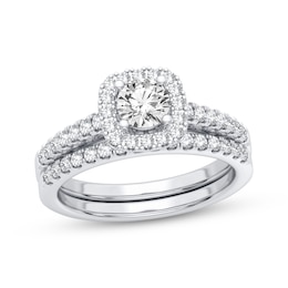 Now + Forever Diamond Bridal Set 7/8 ct tw Round-cut 10K White Gold