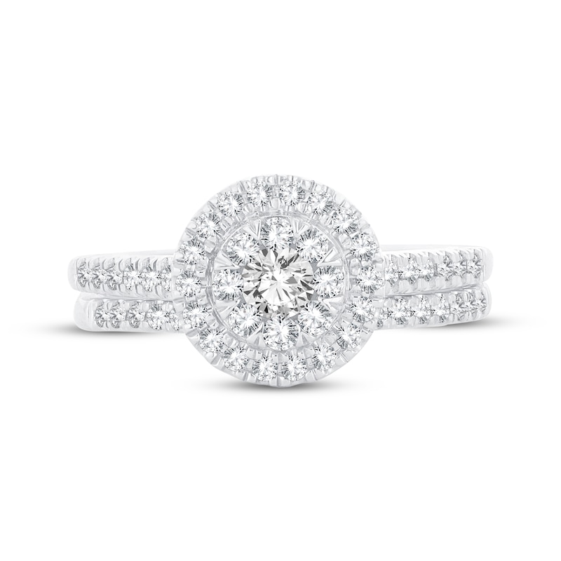 Main Image 3 of Now + Forever Diamond Halo Bridal Set 5/8 ct tw Round-cut 10K White Gold