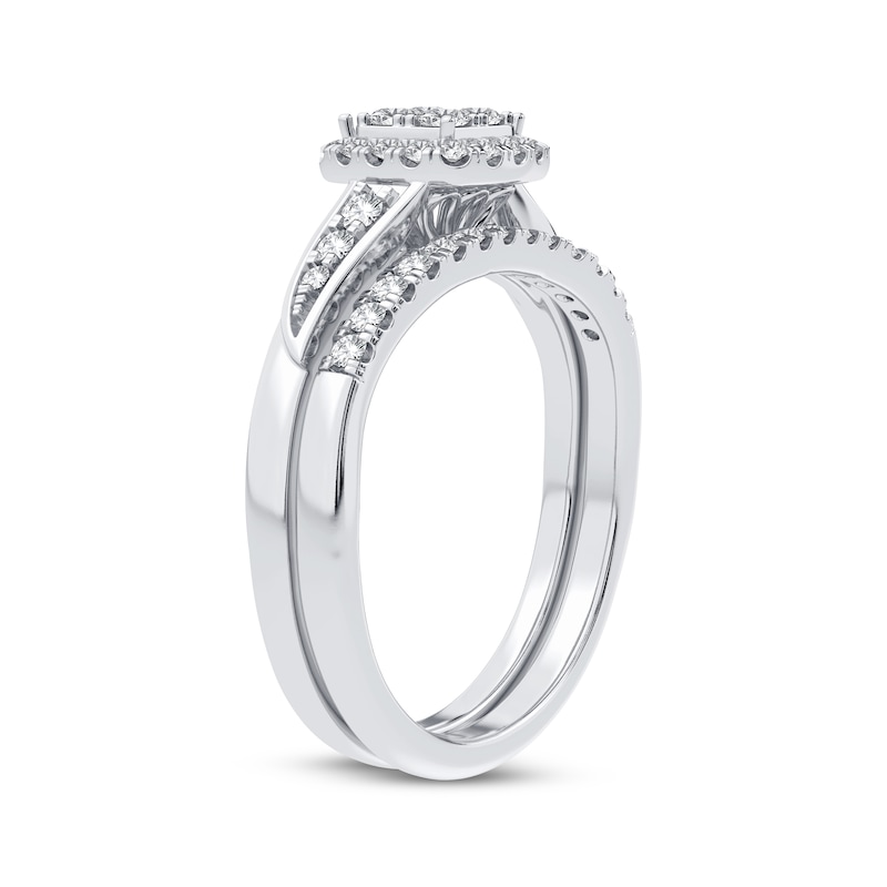 Main Image 2 of Now + Forever Multi-Diamond Center Bridal Set 3/8 ct tw Round-cut 10K White Gold