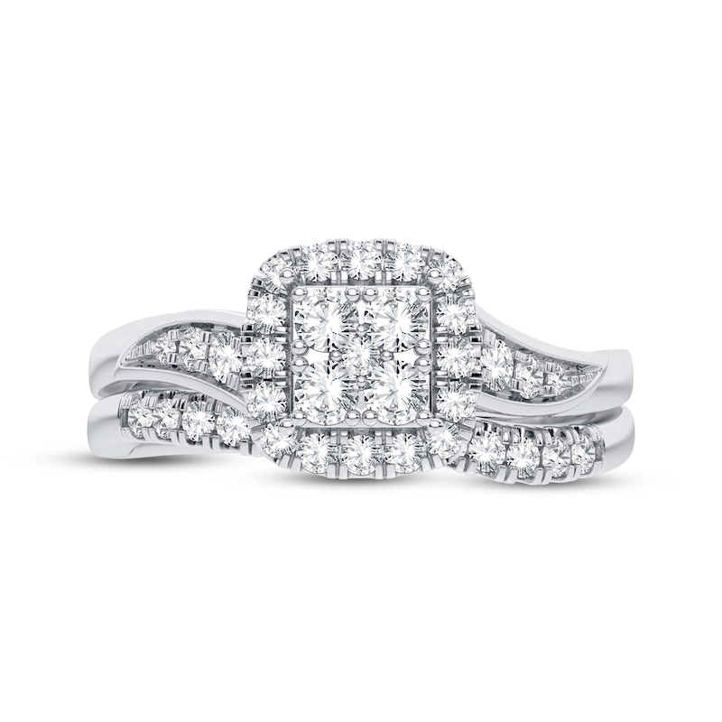 Main Image 3 of Now + Forever Multi-Diamond Center Bridal Set 3/8 ct tw Round-cut 10K White Gold