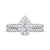 Thumbnail Image 2 of Diamond Bridal Set 1/2 ct tw Pear & Round-cut 10K White Gold