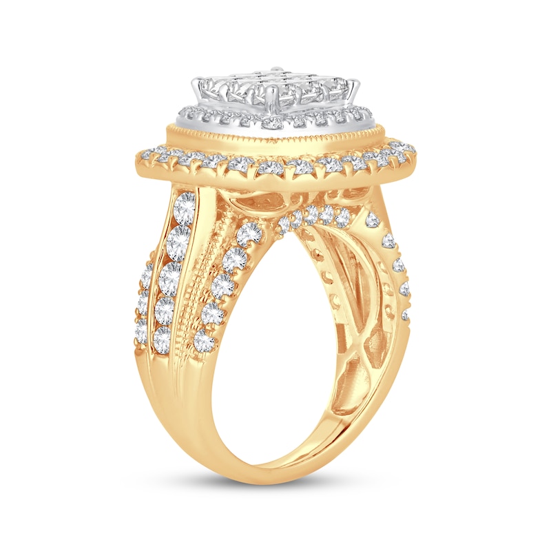 Main Image 2 of Now + Forever Princess-Cut Diamond Cushion Frame Engagement Ring 3 ct tw 10K Yellow Gold