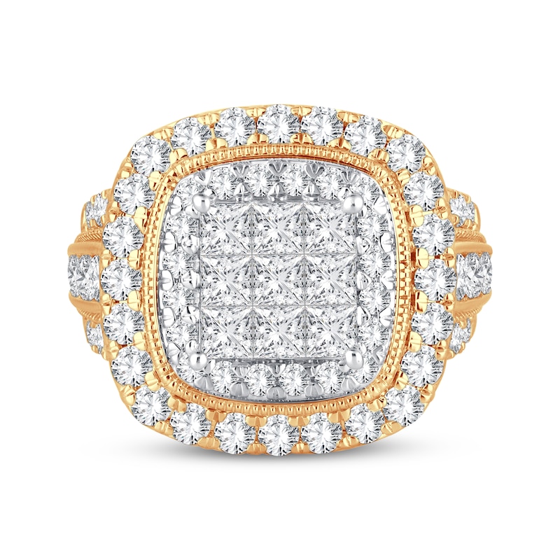 Main Image 3 of Now + Forever Princess-Cut Diamond Cushion Frame Engagement Ring 3 ct tw 10K Yellow Gold