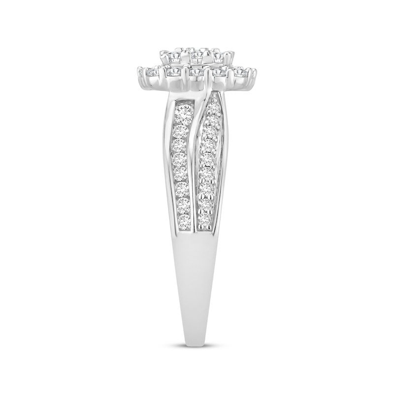 Main Image 2 of Now + Forever Multi-Diamond Cushion Frame Engagement Ring 1 ct tw 10K White Gold