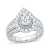 Thumbnail Image 0 of Multi-Diamond Center Pear Frame Engagement Ring 1-1/2 ct tw 10K White Gold