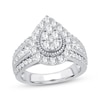 Thumbnail Image 1 of Now + Forever Multi-Diamond Center Pear Frame Engagement Ring 1-1/2 ct tw 10K White Gold