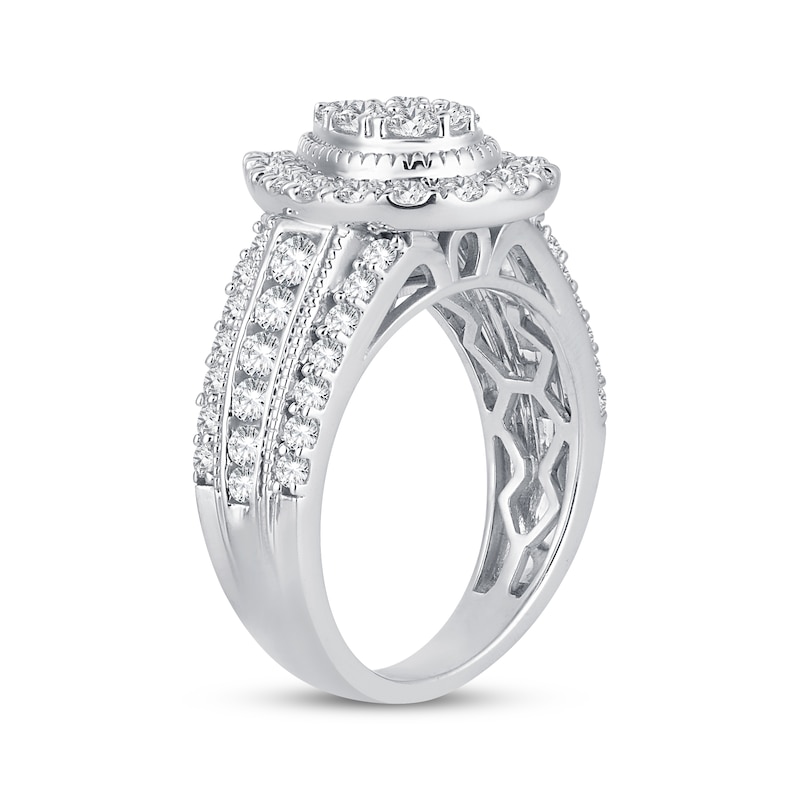 Main Image 2 of Now + Forever Multi-Diamond Center Pear Frame Engagement Ring 1-1/2 ct tw 10K White Gold
