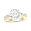 Thumbnail Image 1 of Now + Forever Multi-Diamond Center Engagement Ring 1/3 ct tw Round 10K Yellow Gold