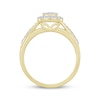 Thumbnail Image 3 of Now + Forever Multi-Diamond Center Stepped Pear Frame Engagement Ring 1/3 ct tw Round 10K Yellow Gold