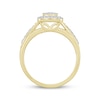 Thumbnail Image 2 of Multi-Diamond Center Stepped Pear Frame Engagement Ring 1/3 ct tw Round 10K Yellow Gold