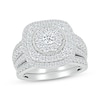 Thumbnail Image 0 of Multi-Diamond Center Cushion Frame Bridal Set 1-1/2 ct tw 10K White Gold