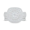 Thumbnail Image 1 of Multi-Diamond Center Cushion Frame Bridal Set 1-1/2 ct tw 10K White Gold