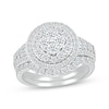 Thumbnail Image 0 of Multi-Diamond Center Halo Bridal Set 1-1/2 ct tw 10K White Gold
