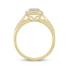 Thumbnail Image 3 of Now + Forever Multi-Diamond Center Cushion Frame Engagement Ring 1/3 ct tw Round 10K Yellow Gold