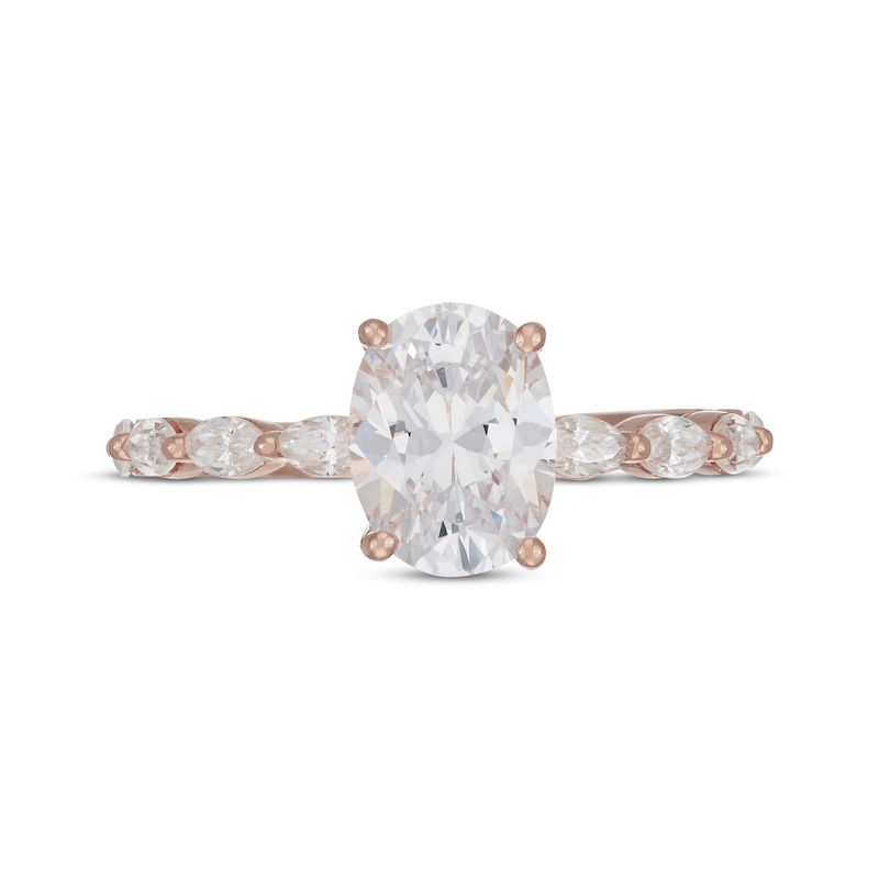 Main Image 3 of Neil Lane Premiere Oval-Cut Diamond Engagement Ring 2 ct tw 14K Rose Gold