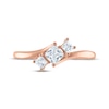 Thumbnail Image 3 of Memories Moments Magic Princess-Cut Diamond Three-Stone Engagement Ring 1/2 ct tw 14K Rose Gold