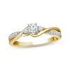 Thumbnail Image 0 of Memories Moments Magic Diamond Bypass Engagement Ring 1/3 ct tw 10K Yellow Gold