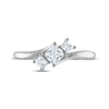Thumbnail Image 3 of Memories Moments Magic Princess-Cut Diamond Three-Stone Engagement Ring 1/2 ct tw 14K White Gold