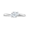 Thumbnail Image 3 of Memories Moments Magic Oval and Marquise-Cut Diamond Three-Stone Engagement Ring 1/2 ct tw 14K White Gold