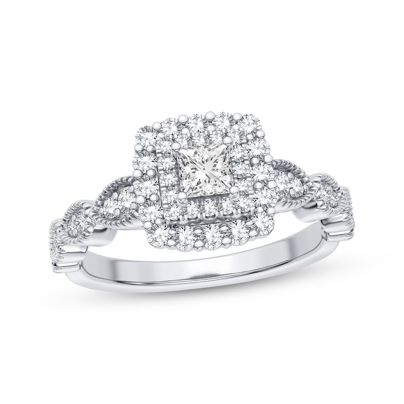 Princess-Cut Diamond Engagement Ring 1/2 ct tw 10K White Gold