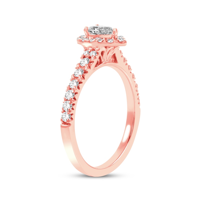 Main Image 2 of Now + Forever Pear-Shaped & Round-Cut Diamond Engagement Ring 3/4 ct tw 14K Rose Gold