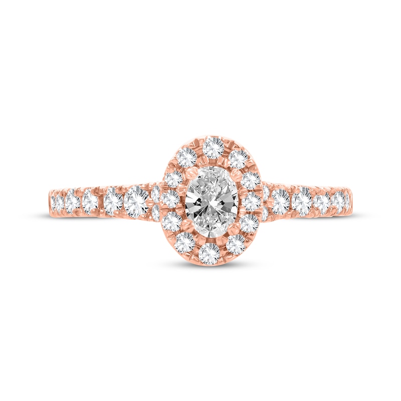 Main Image 3 of Now + Forever Oval & Round-Cut Diamond Engagement Ring 3/4 ct tw 14K Rose Gold
