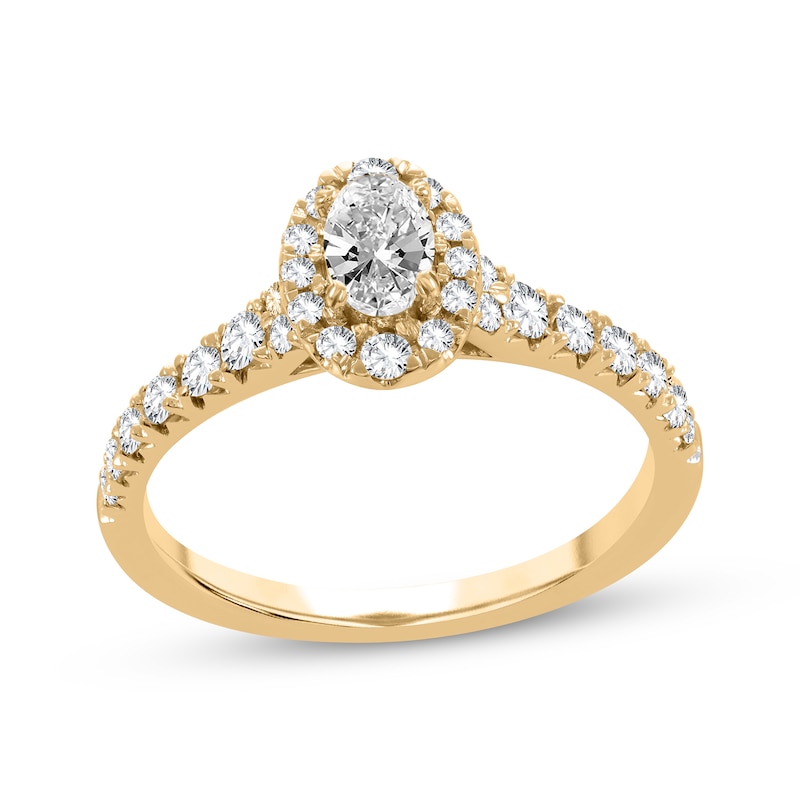 Main Image 1 of Now + Forever Oval & Round-Cut Diamond Engagement Ring 3/4 ct tw 14K Yellow Gold