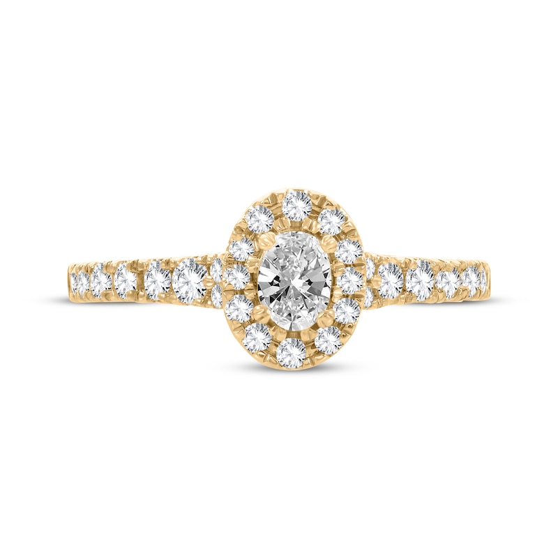 Main Image 3 of Now + Forever Oval & Round-Cut Diamond Engagement Ring 3/4 ct tw 14K Yellow Gold