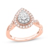Thumbnail Image 1 of Now + Forever Pear-Shaped & Round-Cut Diamond Engagement Ring 5/8 ct tw 14K Rose Gold