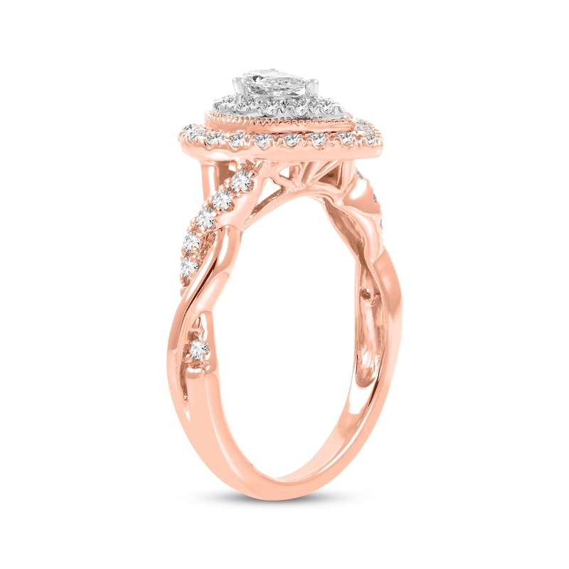 Main Image 2 of Now + Forever Pear-Shaped & Round-Cut Diamond Engagement Ring 5/8 ct tw 14K Rose Gold