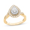 Thumbnail Image 1 of Now + Forever Pear-Shaped & Round-Cut Diamond Engagement Ring 5/8 ct tw 14K Yellow Gold