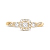 Thumbnail Image 3 of Now + Forever Princess & Round-Cut Diamond Three-Stone Engagement Ring 1/2 ct tw 14K Yellow Gold