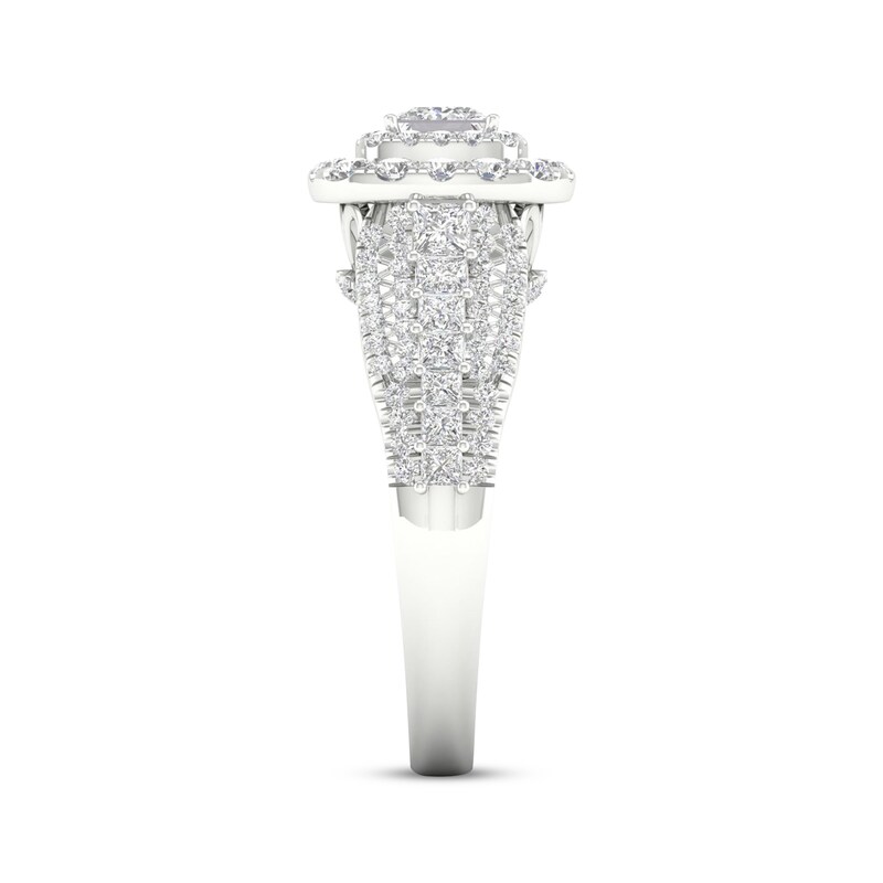 Main Image 3 of Now + Forever Princess & Round-Cut Diamond Engagement Ring 1-3/8 ct tw 14K White Gold