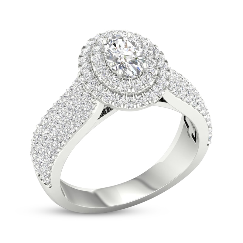 Main Image 2 of Now + Forever Oval & Round-Cut Diamond Engagement Ring 1-1/4 ct tw 14K White Gold