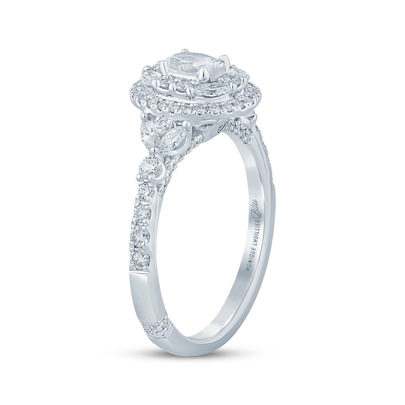 Main Image 2 of Monique Lhuillier Bliss Oval-Cut Diamond Engagement Ring 1 ct tw 18K White Gold