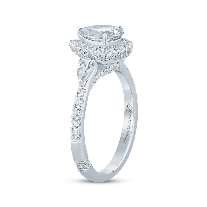 Monique Lhuillier Bliss Pear-Shaped Diamond Engagement Ring 1-3/4 ct tw 18K White Gold