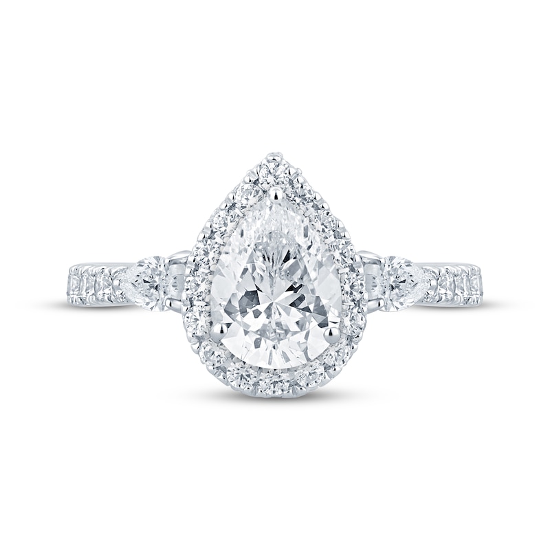 Main Image 4 of Monique Lhuillier Bliss Pear-Shaped Diamond Engagement Ring 1-3/4 ct tw 18K White Gold