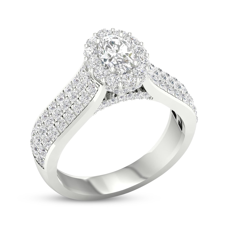Main Image 2 of Now + Forever Oval & Round-Cut Diamond Engagement Ring 1-3/8 ct tw 14K White Gold