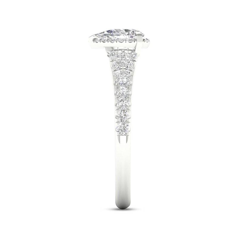 Main Image 3 of Now + Forever Pear-Shaped & Round-Cut Diamond Engagement Ring 7/8 ct tw 14K White Gold