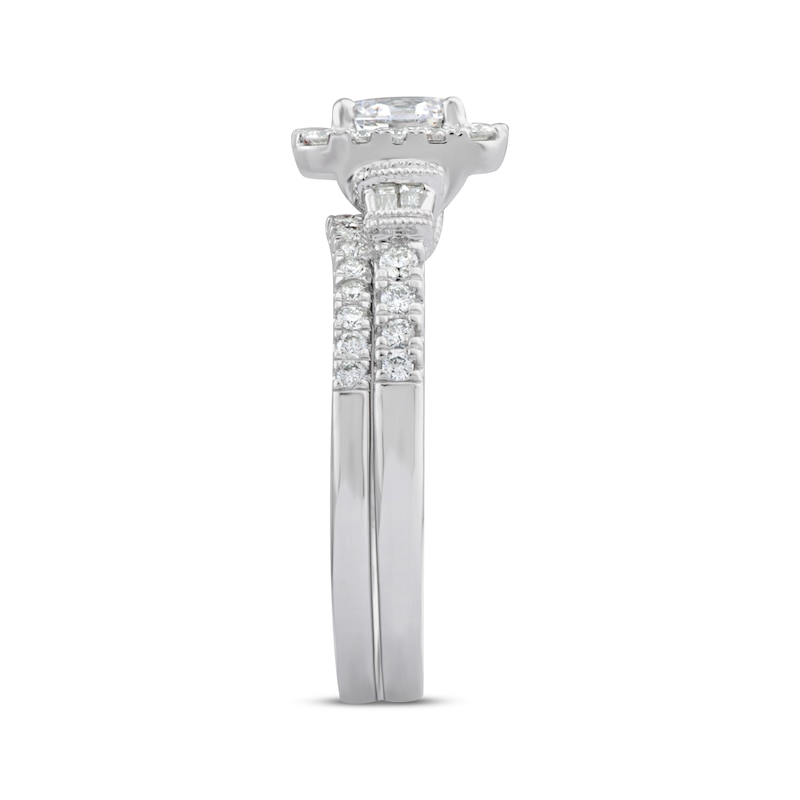 Main Image 2 of Now + Forever Oval, Round & Baguette-Cut Diamond Bridal Set 1 ct tw 10K White Gold